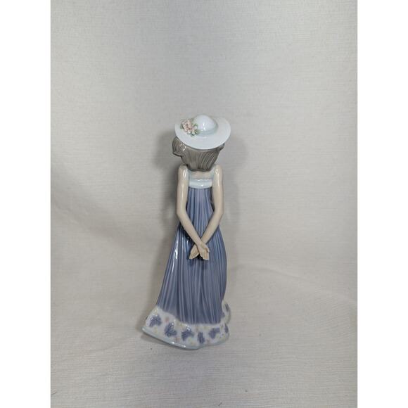 LLADRO Susan Young Girl With Straw Hat 5644 Spain Porcelain Vtg Figurine Mint - Picture 3 of 7